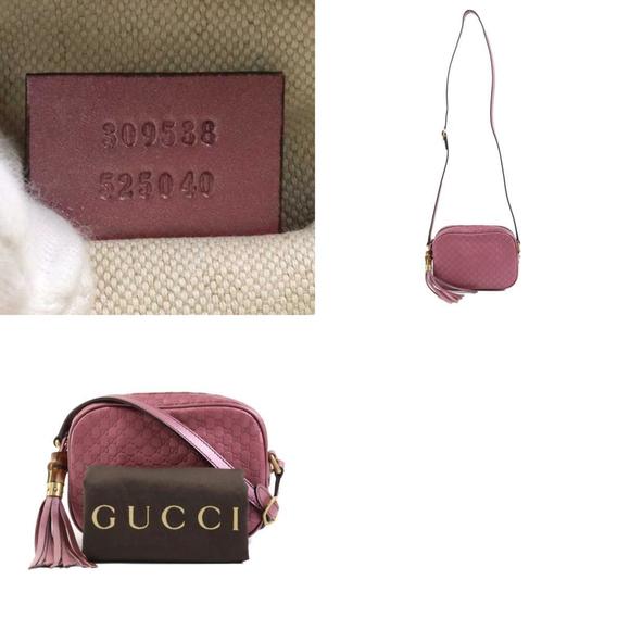 GUCCI Shoulder Bag Guccisima Leather Metallic Pink Women's 309538 - Picture 5 of 5
